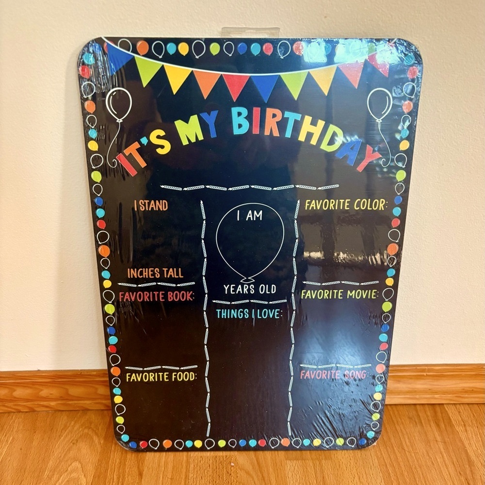 Michaels Black Chalkboard Birthday Sign with Colorful Accents